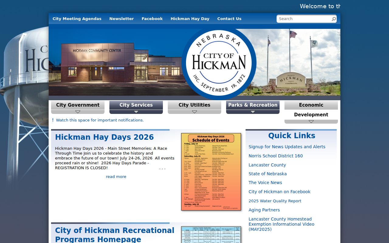 Hickman City Hall and Hickman criminal records custodian context