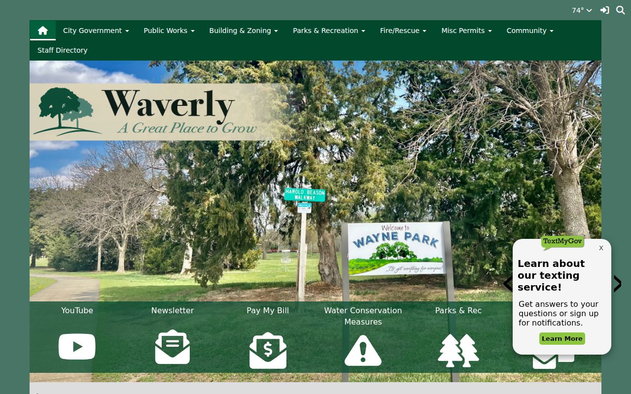 Waverly city government building in Waverly criminal records context